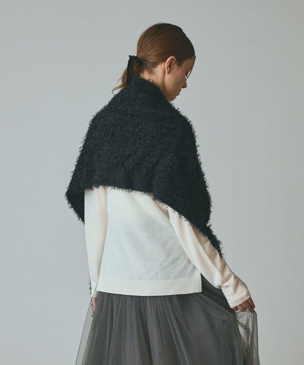 GRACE CONTINENTAL フェザーチュールストール ブラック