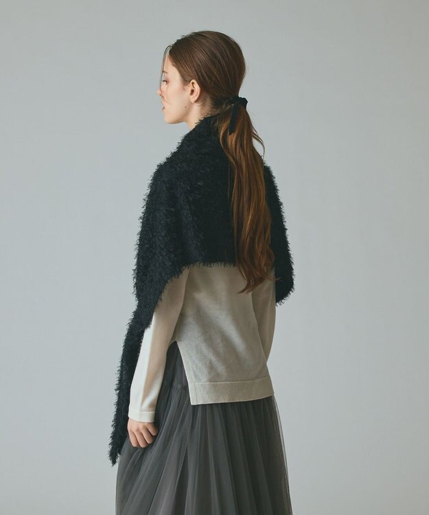 GRACE CONTINENTAL フェザーチュールストール ブラック