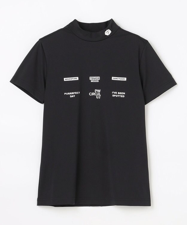 PW CIRCULUS 【WOMEN】メッシュコンビ モックネック  ゴルフウェア レディース ブラック系