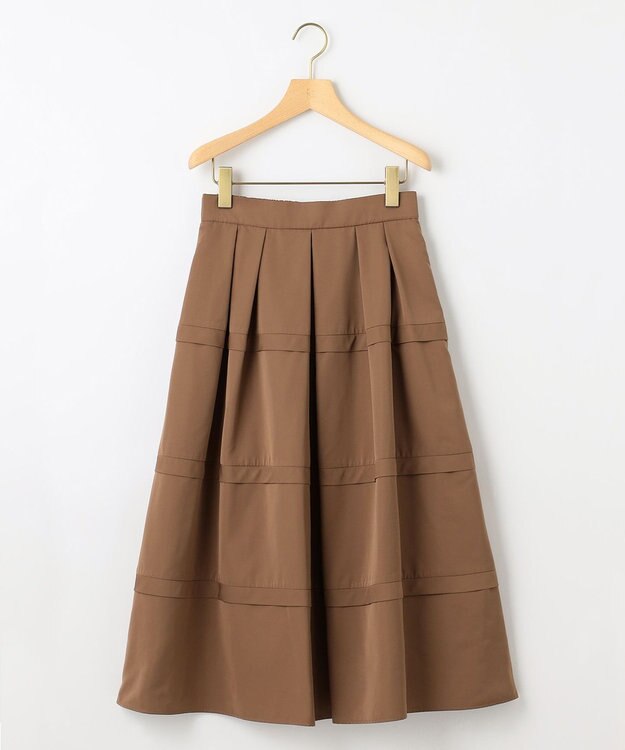 組曲 S フリルタフタ フレアスカート モカブラウン系