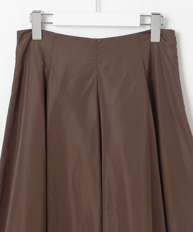 Feroux 【洗える】タフタフレア スカート ダークブラウン系