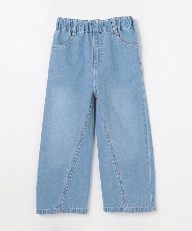ANY KIDS 【一部店舗/WEB先行販売アイテム】【洗濯機可能】刺繍 ワイドデニムパンツ インディゴ