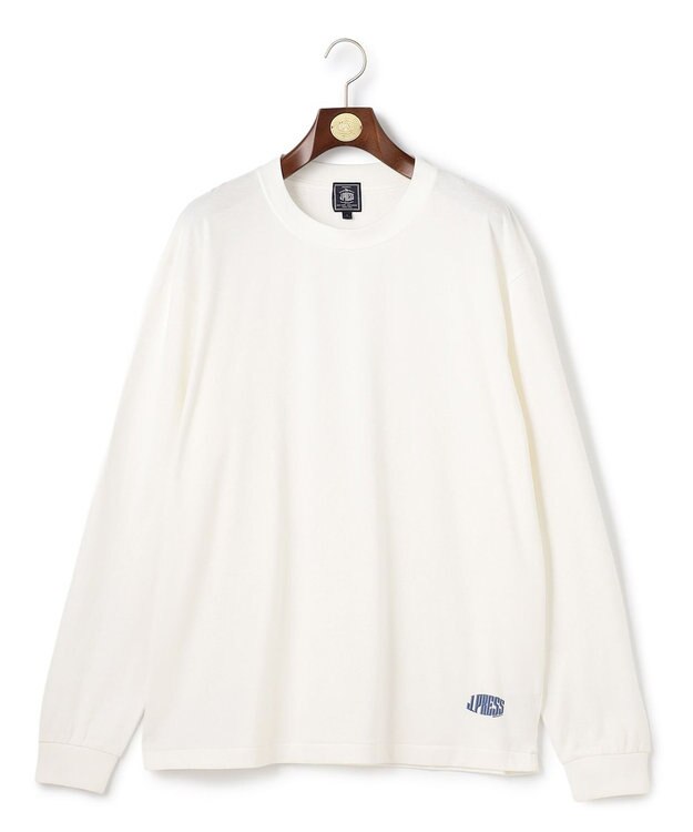J.PRESS MEN 【J.PRESS ORIGINALS】【UNISEX】Cotton Jersey Small Logo Long Sleeve T-shirt ホワイト系