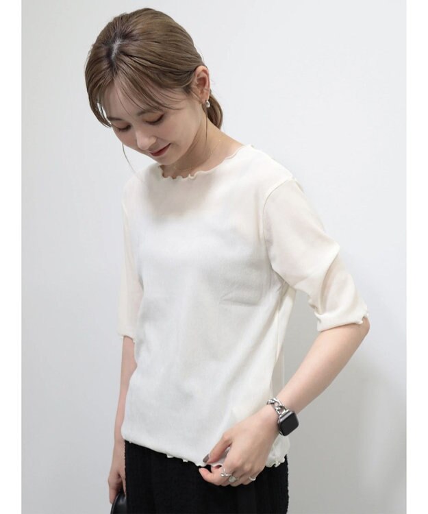 AMERICAN HOLIC シアーベロアＴシャツ Ivory