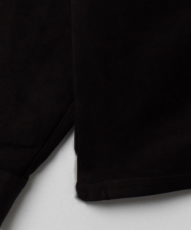 WEGO フェイクスウェードハーフZIPシャツ（LS） ブラック中濃色