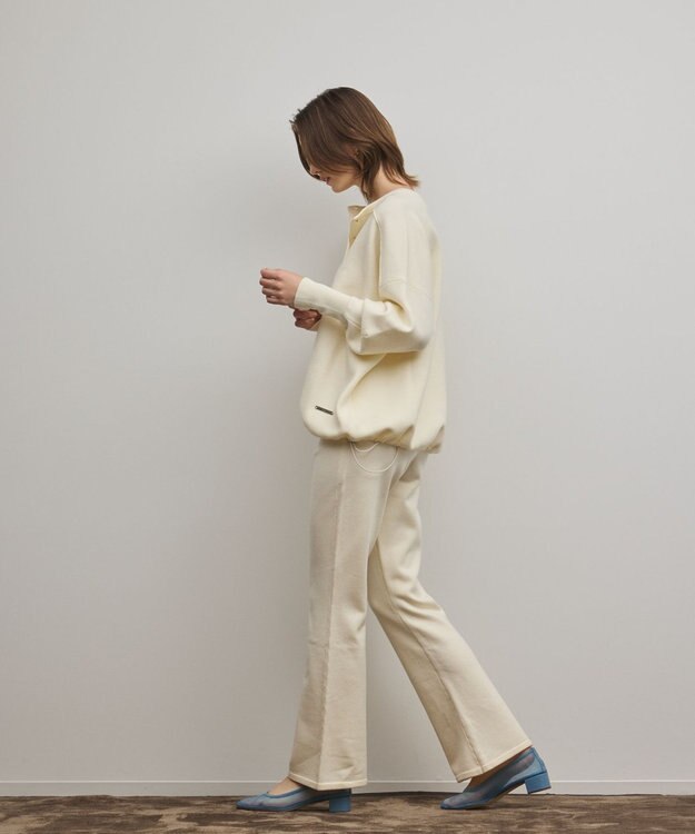 GRACE CONTINENTAL スウェットライクニットパンツ ホワイト