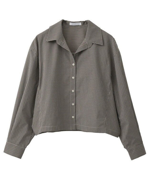 AMERICAN HOLIC クロップド丈バックタックシャツ Check Beige