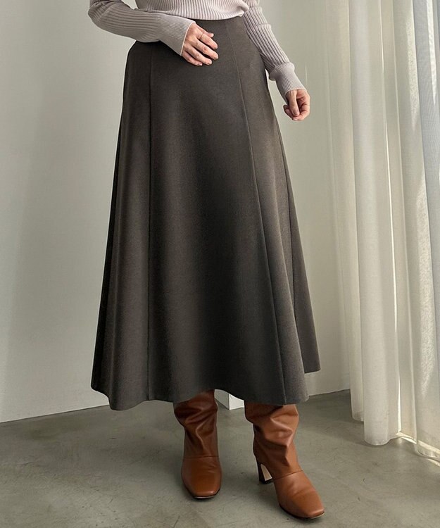 UNFILO ウールライクジャージー スカート モカ