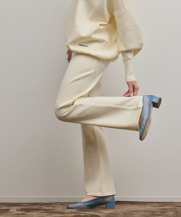 GRACE CONTINENTAL スウェットライクニットパンツ ホワイト