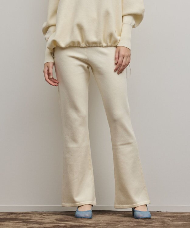 GRACE CONTINENTAL スウェットライクニットパンツ ホワイト