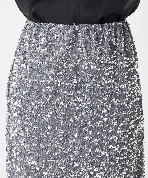 NAVE 【Nave・洗える】スパンコール スカート シルバー系