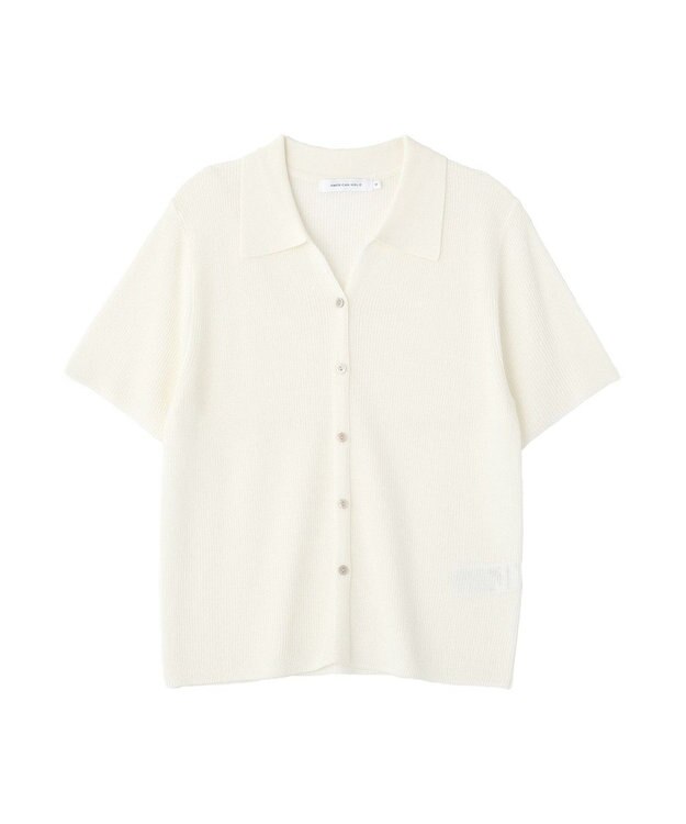 AMERICAN HOLIC 襟付きスキッパー半袖ニットポロ Off White