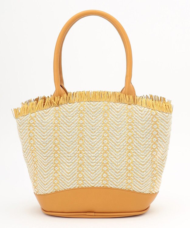 UNBILLION cachecache ポリプロピレンフリンジトートバッグ マスタード