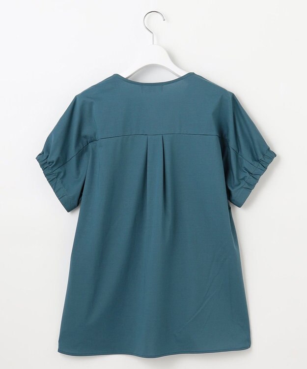 J.PRESS LADIES L 【接触冷感】プレーティングジャージー フレンチスリーブ カットソー シーブルー系