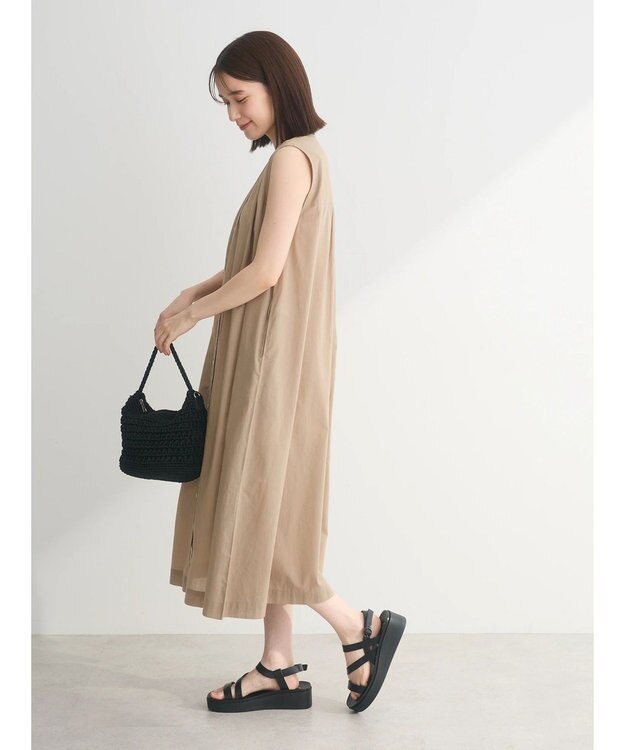 Green Parks インド綿 ノースリーブワンピース Mocha