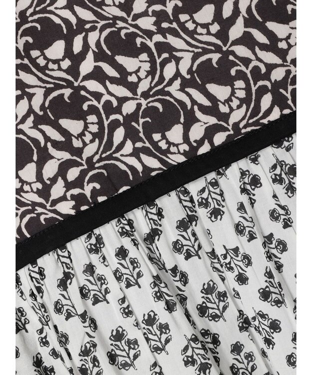 CRAFT STANDARD BOUTIQUE インド綿混エスニック切替ワンピース Charcoal Gray