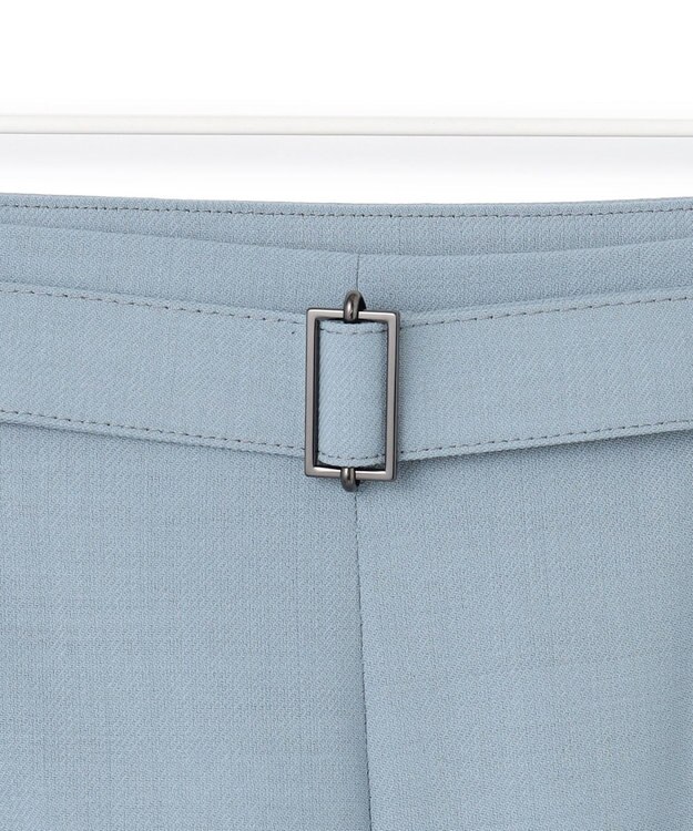 ICB 【洗える】ウール2WAYストレッチ ワイドストレートパンツ ブルーシェイド系