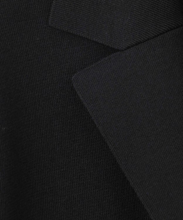 ICB 【洗える】ドライコットンアセテート ニットジャケット ブラック系