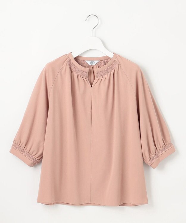 J.PRESS LADIES 【洗える】トリコットバイオ シャーリング カットソー ピンク系