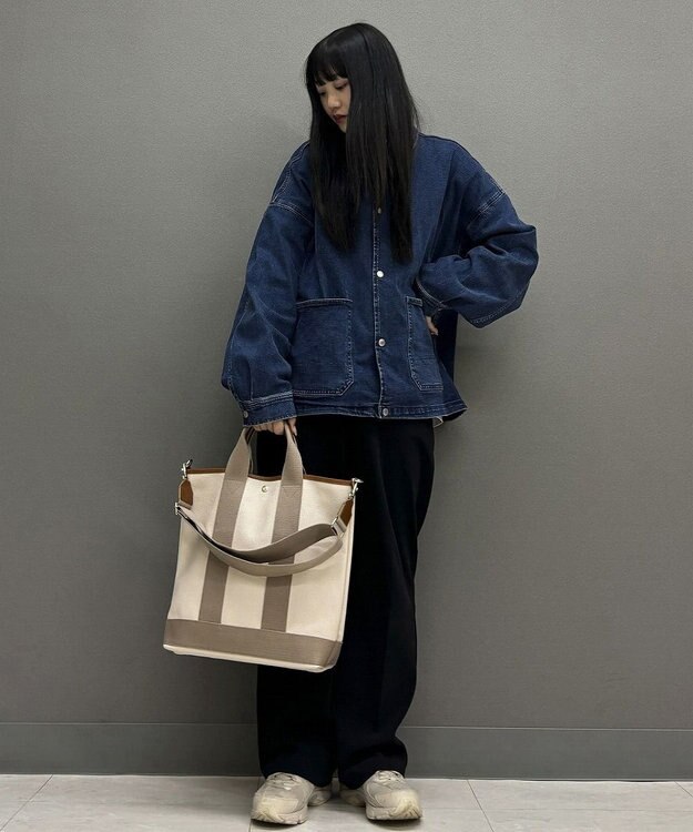 TOPKAPI 【Breath TOPKAPI】スコッチグレイン ネオレザー 縦型 A4 トート バッグ ショルダー付き L ペールベージュ