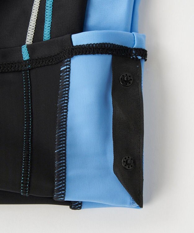 OP／FILA タンキニフルジップフィットネス水着 ブラック×ターコイズ