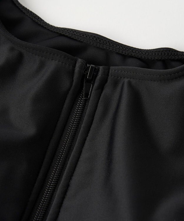 OP／FILA タンキニフルジップフィットネス水着 ブラック×ターコイズ