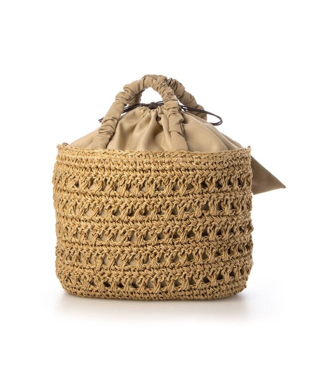UNBILLION カシュカシュ cachecache / 下がりリボン柄編みトートバッグ オーク