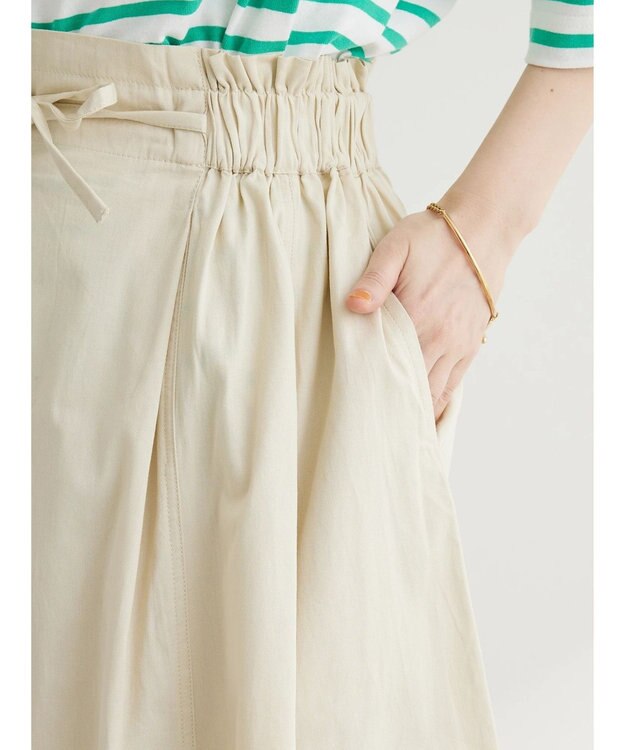 Green Parks Ｉ　デニムハギロングスカートII Ivory