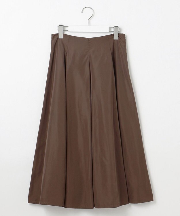 Feroux 【洗える】タフタフレア スカート ダークブラウン系