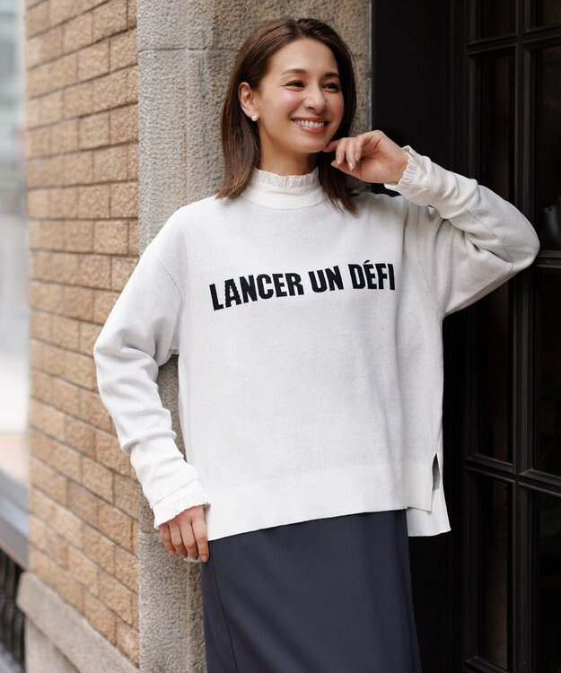 UNFILO フリルネックシャツ オフ