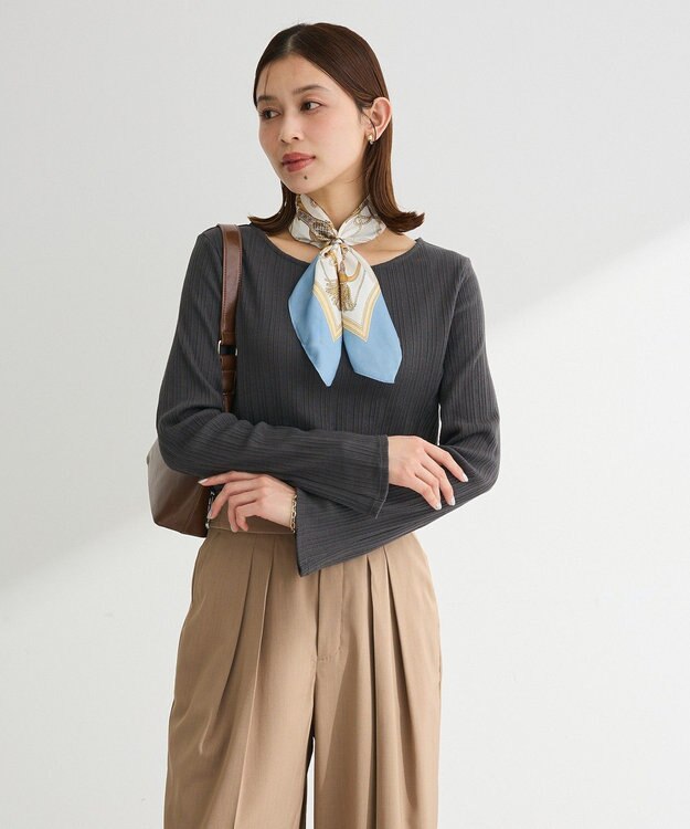 Green Parks チェーンリブカットプルオーバー Charcoal Gray
