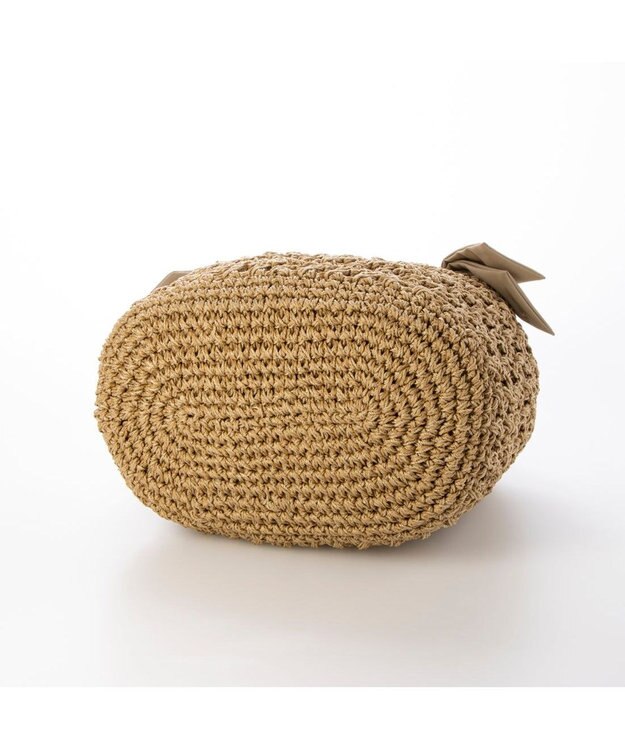 UNBILLION カシュカシュ cachecache / 下がりリボン柄編みトートバッグ オーク