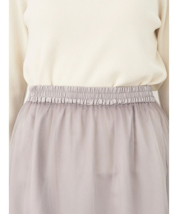 earth music&ecology マルチｗａｙチュールスカート Light Gray