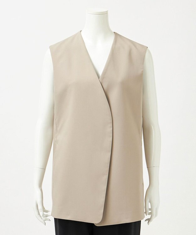 23区 【エステータ】ライトダブルクロス ジレ グレージュ