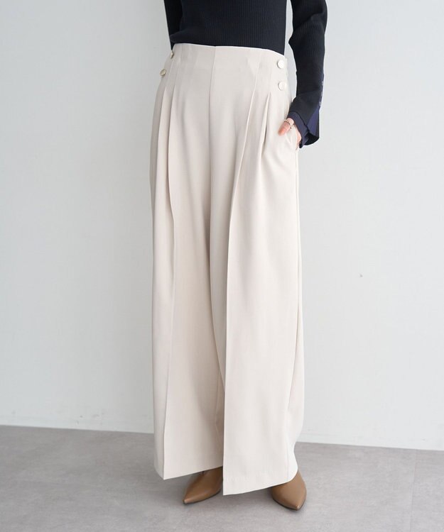 YECCA VECCA 金釦ワイドパンツ Ivory