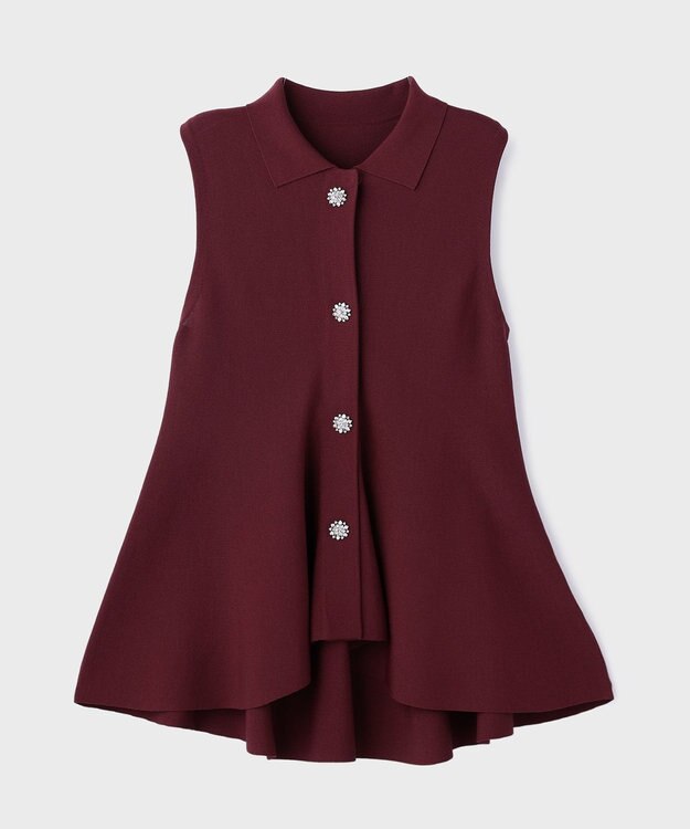 GRACE CONTINENTAL ビジューニットベスト ボルドー