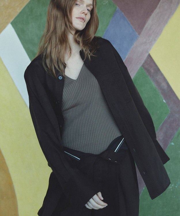 uncrave リヨセルライトリネン BIGシャツ ダークブラウン