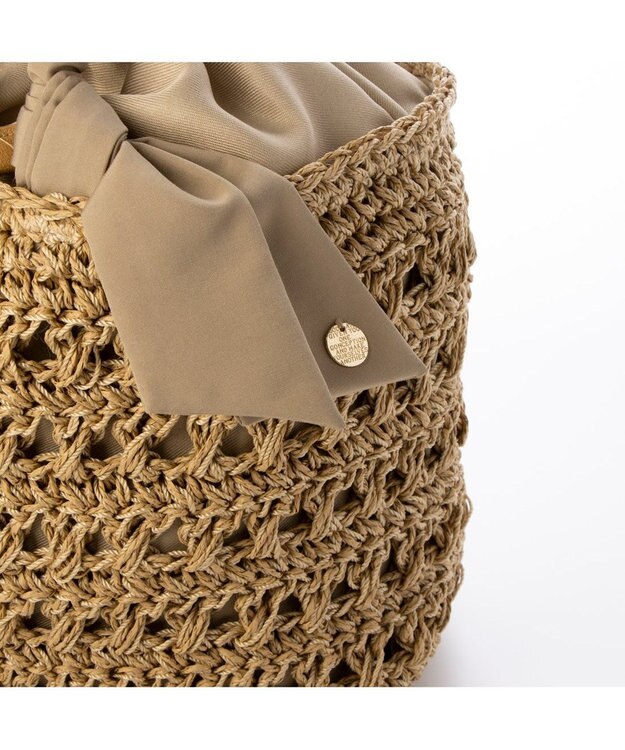 UNBILLION カシュカシュ cachecache / 下がりリボン柄編みトートバッグ オーク