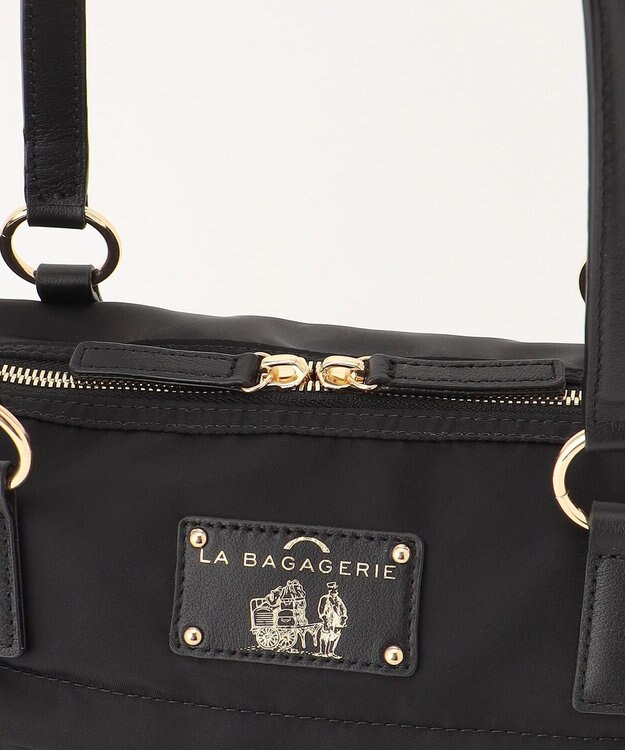 LA BAGAGERIE ウォータープルーフナイロン　2WAYハンドバッグ ブラック