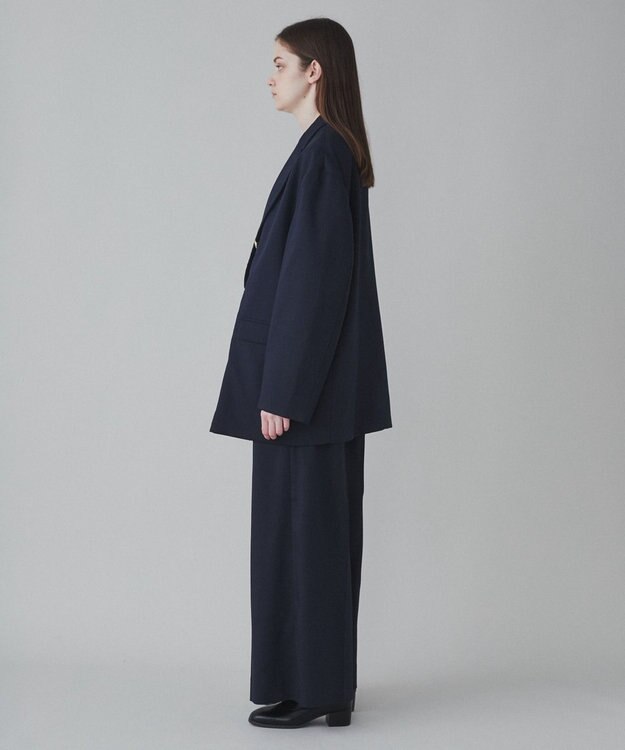 WEGO 【ユニセックス着用ITEM】ワイドストレートスラックス ネイビー