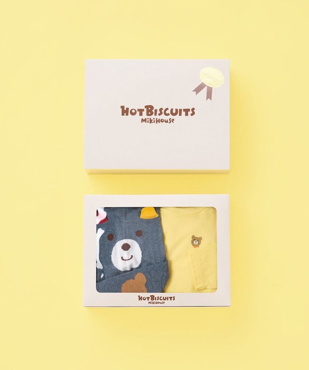 MIKI HOUSE HOT BISCUITS 長袖Tシャツ＆スパッツギフトセット【BOX付き】 コーン
