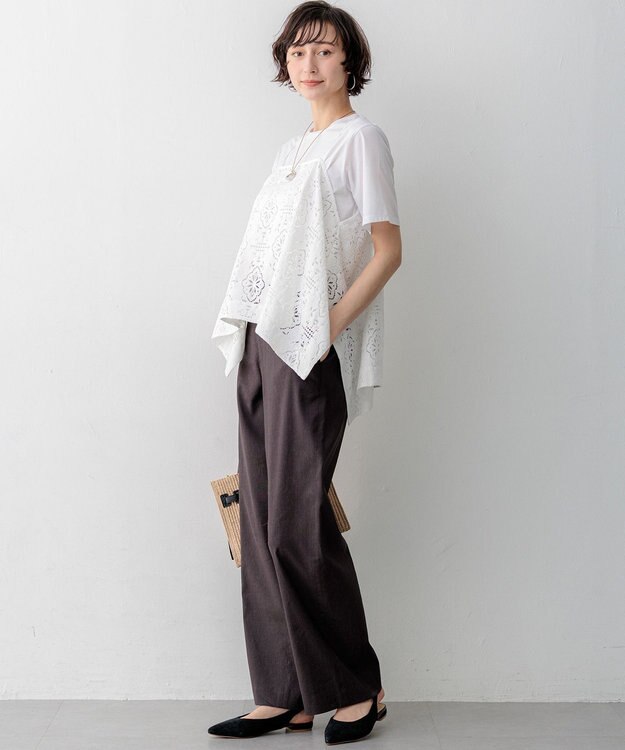 23区 【先行予約】シアーコンフォート クルーネック Tシャツ ホワイト系