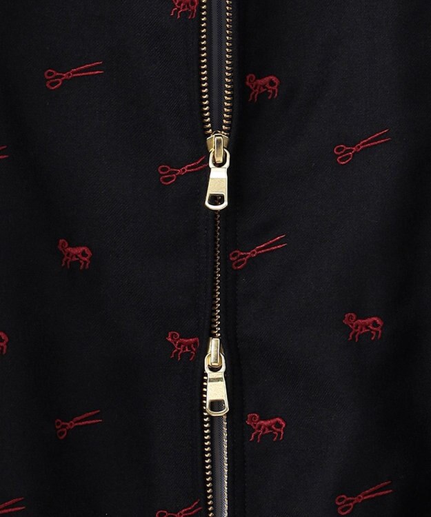 J.PRESS MEN エンブロイダリーゴルフジャケット ネイビー系