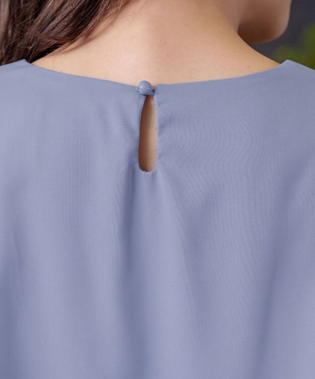 Tiaclasse 【新色追加・洗える】つまみタック袖レイヤードブラウス ブルー