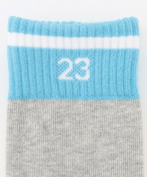 23区GOLF 【MEN】【日本製】バイカラー レギュラーソックス ライトグレー系