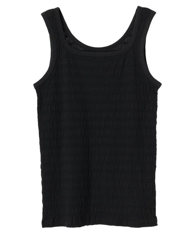 earth music&ecology シャーリングタンクトップ Black