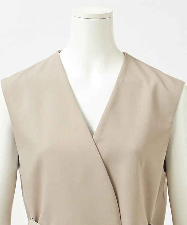 23区 【エステータ】ライトダブルクロス ジレ グレージュ