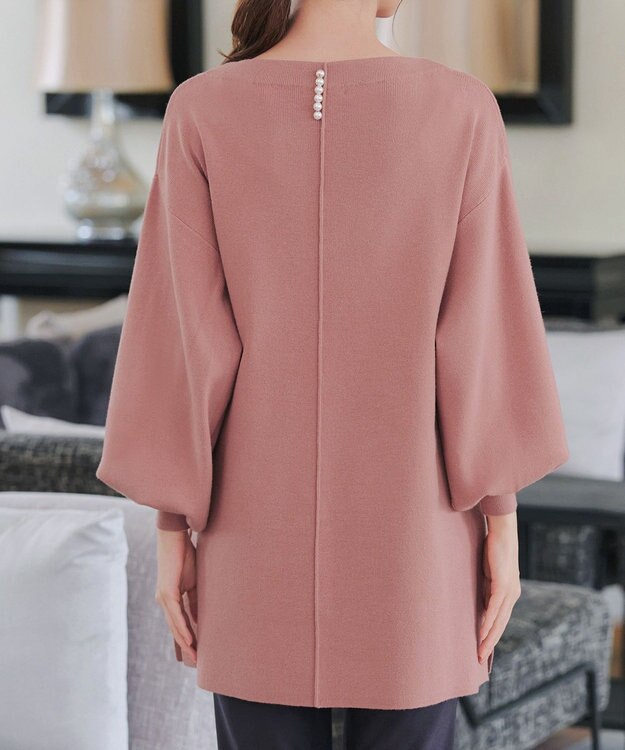 Tiaclasse L 【安田美沙子さん着用・洗える】ボリュームパフスリーブニットチュニック ピンク