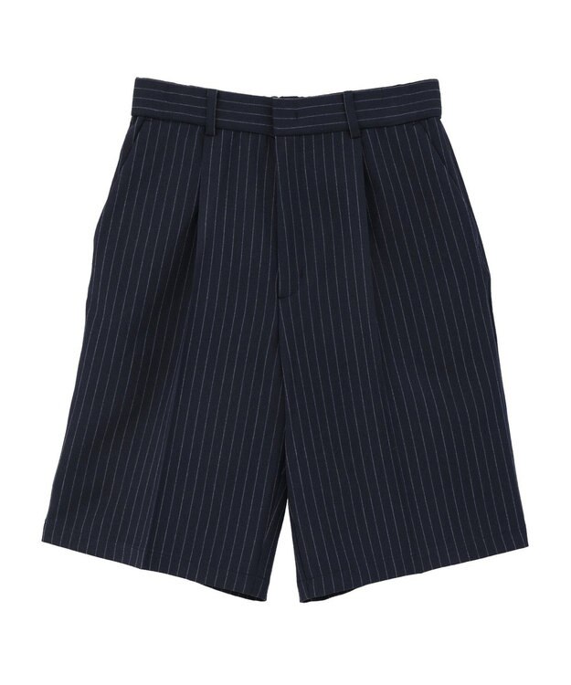 AMERICAN HOLIC イージーケアタックハーフパンツ Stripe Navy