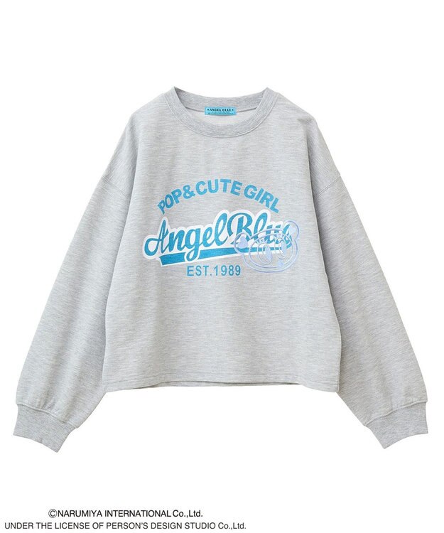 Green Parks ＡＮＧＥＬ　ＢＬＵＥ長袖ロゴ刺繍プルオーバー Gray